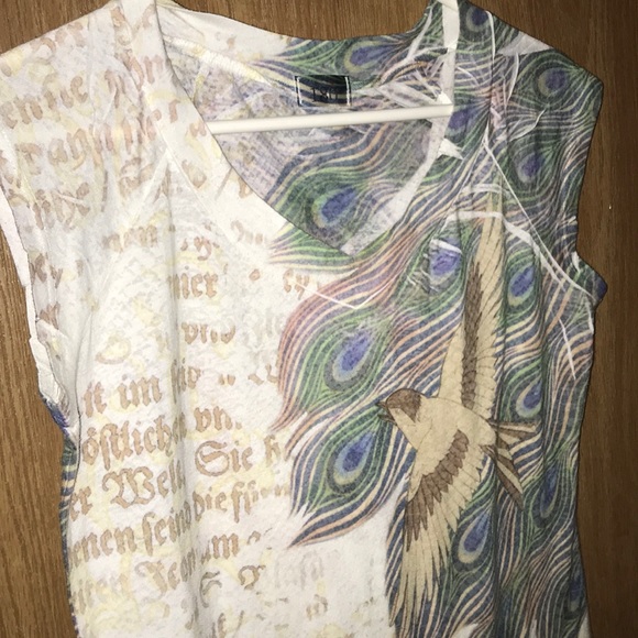 180 Degrees Brand Large Peacock Script Feathers  USA - Picture 4 of 8